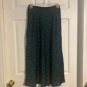 Elegant Teal and Black Polka Dot Skirt